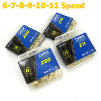 Bike Chain 6-7-8 9 10 11 Speed Gold MTB Mountain Road City Bicycle Chian 116L 18/21/24/27/30/33 Speed Cassette Freewheel Chain