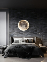 月球壁燈現代輕奢創意壁畫燈客廳背景墻裝飾燈極簡藝術臥室床頭燈