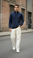 Sweater Baju Rajut Kerah tinggi resleting original RH tangan panjang zipper turtleneck pria rajutan 