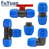 1pcs PE Connector pipe fittings 20MM 25MM 32MM water Tube direct 1/2" 3/4" 1" Thread quick connect live joint
