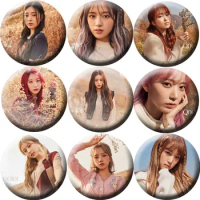 KPOP IZONE Tinplate Badge Bag Accessories Jewelry Brooch Clothes Hat Collar Gift Lapel Pin Badge Fans Collection