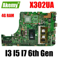 X302UA_UJ Laptop motherboard for ASUS X302UA X302UJ X302UV original mainboard Onboard 4GB-RAM I3 I5 I7 GM