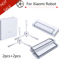 High quality 2 x side brush + 2x HEPA filter for xiaomi vacuum 2 roborock s50 xiaomi roborock Xiaomi Mi Robot