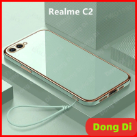 Sarung telefon Realme C2, penutup bersalut Sarung, Warna pepejal, lembut, TPU, Sarung Realme C2