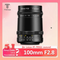 TTArtisan 100mm F2.8 MF Full Frame Soap Bubble Bokeh Camera Lens for M42-Mount Adapt to Sony E Fujifilm XF Nikon Z-Mount