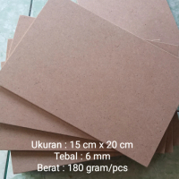 Kayu MDF ukuran 15 cm x 20 cm tebal 6 mm