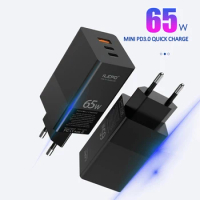 3 Ports GaN PD 65W PPS QC4 45W SCP Quick Charger 65W USB C Wall Charger Power Adapter for Laptops MacBook iPhone Samsung XIAOMI