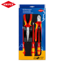 KNIPEX 00 20 13 VDE Tool Set Insulated Diagonal Cutter Long Nose Plier With 3Pcs WERA Screwdrivers