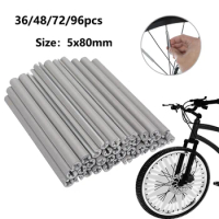 36-96PCS 8cm Bicycle Wheel Spokes Reflective Sticker Tube Strip Warning Light DIY MTB Cycling Reflector Reflective Safety Kit