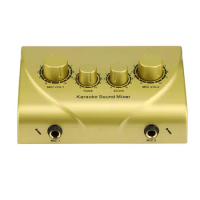 Hot-Portable Dual Mic Inputs Audio Sound Mixer For Amplifier &amp; Microphone Karaoke Ok Mixer Black Eu Plug