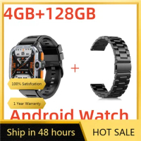 Android Smart Watch 2.03'' For Men Business Heart Rate Monitor 128GB ROM Watch Pluggable SIM Card 4g With Wifi GPS Waterpoof