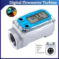 Digital Flow Meter Turbin 1 Inch Akurasi Tinggi Alat Ukur Solar Minyak Bensin