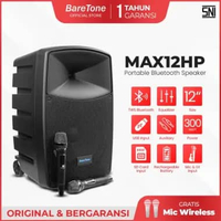 BareTone Speaker Portable MAX12HP Speaker Bluetooth 12 Inch Mini Portable Support Micro SD & USB -Ga