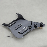 Guitar Strat Pickguard Humbucker Pickups Set black SSH Loaded Prewired for Fender Stratocaster Electric Guitar