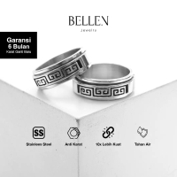 Bellen Cincin Silver Titanium Pria Anti Karat / Cincin Vintage Korea - Achilles