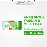 Mitu Baby Tisu Basah Bayi Antiseptik 45s Buy 1 Get 1 Free