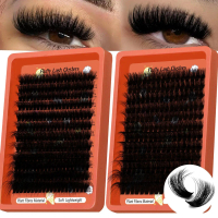European and American Hot-Selling False Eyelashes 80D 100D Segmented Clustered D-Curve Messy Dense C