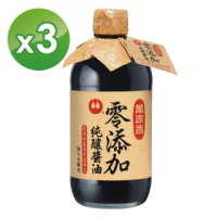 【萬家香】零添加純釀醬油(450ml)X3入