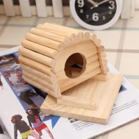 Hamster Mini Wooden House Villa Chalet Chewing Toys Cage Accessories For Hamster Chinchilla Guinea Pig Removable Hideout House