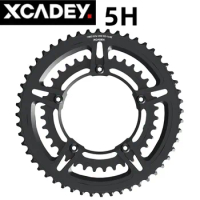 XCADEY Crown Chainring 53-39T 52-36T 50-34T Crown For XCADEY 4H 110BCD-4s 5H 110BCD For Crank Power Meter For Road Bike