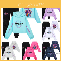 Kpop Demon Hunters Long Sleeve Hoodie And Jogger Set With Cotton Fabric For Kids