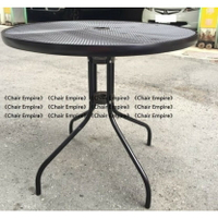 《Chair Empire》80CM戶外桌/咖啡廳桌/鐵網桌/工業風桌/休閒桌/可插戶外傘/餐桌/圓桌/鋁合金/鋁網桌
