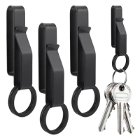 4pcs Stainless Steel Keychain for Duty Belt Police Quick Release Key Holder Ring Hanging Buckle Tactical Belt Key Clip Keyring