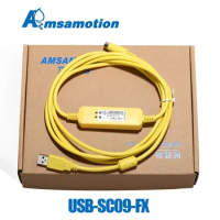 AMSAMOTION USB-SC09-FX Programming Cable For Mitsubishi PLC Compatible With FX-USB-AW FX2N/FX1N/FX0N/FX0S/FX1S/FX3U