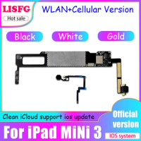 Unlock For iPad Mini 3 Motherboard 16GB 32GB 128G Logic Board For iPad Mini 3 Mainboard Clean iCloud A1600 WLAN Cellular Version