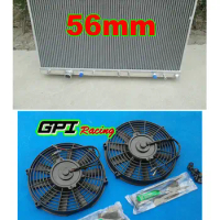 56mm Aluminum radiator + fan for Mitsubishi Galant VR4 EC5A / EC5W 6A13TT 1996-2003 1997 1998 1999 2000 2001 2002