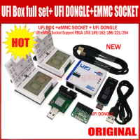 Ufi Box+UFI DONGLE+EMMC SOCKET Support FBGA 153/169/162/186/221/254 ful EMMC Service Tool Read EMMC user data, as well as repai