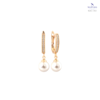 Xuping Anting Klip Panjang Fashion Wanita Motif  Mutiara