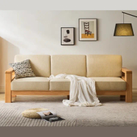 【橙家居·家具】/預購/加莫系列三人位（無腳凳）實木軟包沙發 JM-A5062(預購品 木框沙發 木架沙發 沙發)