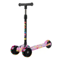 Child Scooter Folding Kick Scooter Adjustable Height Skateboard For Kids With LED Light Kateboard Outdoor Kids Foot Scooter