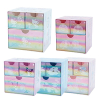 小禮堂 Sanrio 三麗鷗 桌上型鐳射三抽收納盒 Kitty 美樂蒂 大耳狗 酷洛米 雙子星