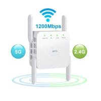 5Ghz AC1200 WiFi Repeater 1200Mbps Router WiFi Extender Amplifier 2.4G/5GHz Wi-Fi Signal Booster Long Range Network Access Point
