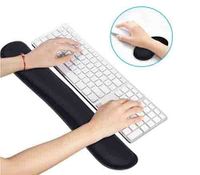 【日本代購】鼠標墊低反彈電腦扶手黑色扶手鍵盤墊防滑手腕墊護腕墊人體工學設計2件套