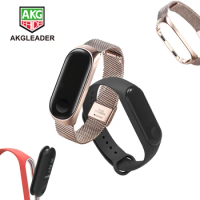 For Xiaomi Mi Band 4 Rubber Bracelet Mi Band 3 Stainless Steel Wrist Strap Pulseira Mi Band 4 Sport Watchband 2 pack