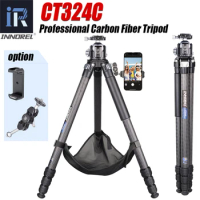 Compact Carbon Fiber Tripod with Stone Bag INNOREL CT324C Heavy Duty Travel Camera Stand for Canon Sony Nikon DSLR Camcorder