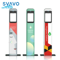 SVAVO Customized 75% Alcohol Infrared Thermometer Auto spray hygiene station with Liquid Soap