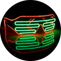 EL Glasses EL Wire Fashion Neon LED Light Up Shutter Shaped Glasses Rave Festival Party Decorative Sunglasses