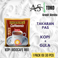 Indocafe coffeemix 3 in 1  ( kopi + krimer+ Gula ) - 3 Renteng : 30pcs Bubuk Instan