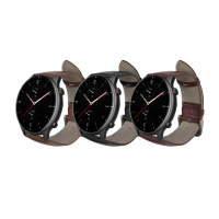 【TIMO】華米 Amazfit GTR 4 經典皮革平紋錶帶 通用 GTR 3 Pro / 3 GTR2/2e(錶帶寬度22mm)