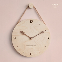 優樂悅~創意掛鐘木製北歐日式創意鐘錶 家居客廳時鐘裝飾Wall Clock 客廳臥室掛鐘
