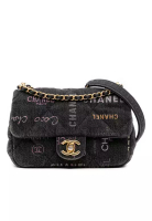 Chanel 二手 Chanel 迷你矩形絎縫牛仔布 Mood Flap 包