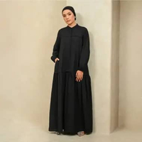 Geulis.id MIHRA DRESS / DRESS POLOS / SARIMBIT POLOS / BAJU LEBARAN XS BLACK