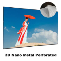 2024 Acoustically Transparent Silver Nano Metal Perforated Acoustic ALR Projection Screen Fixed Frame 1CM Ultra Narrow Bezel