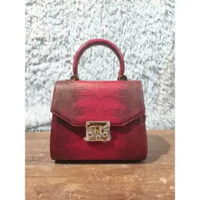 Tas Gress Kulit Biawak Asli Elegan Size 20cm Merah