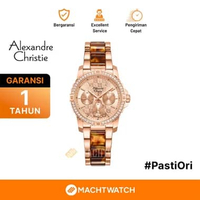 Jam Tangan Wanita Alexandre Christie Multifunction AC 6141 BF BRGLNBO-2 Ladies Rose Gold Dial St Ste