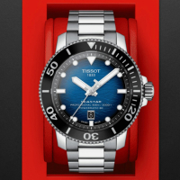 【TISSOT 天梭 官方授權】SEASTAR海洋之星 600米陶瓷圈專業潛水腕錶 禮物推薦 畢業禮物(T1206071104101)